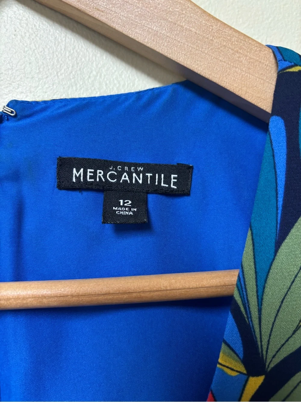 J Crew Mercantile Bright Blue Floral Faux Wrap Mini Dress 12